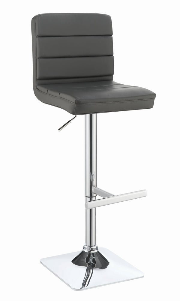 Kyla Contemporary 2 Grey Leatherette Adjustable Bar Stools