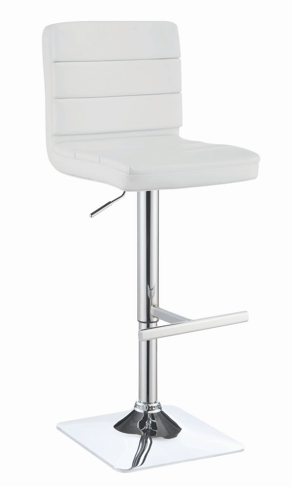 Kyla Contemporary 2 White Leatherette Adjustable Bar Stools