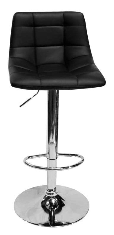 Ginny 2 Black Faux Leather/Metal Bar Chairs