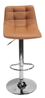 Ginny 2 Tan Faux Leather/Metal Bar Chairs