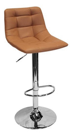 Ginny 2 Tan Faux Leather/Metal Bar Chairs