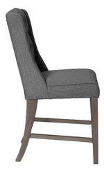 Gisselle 2 Gray Linen/Rustic Gray Wood Counter Height Chairs