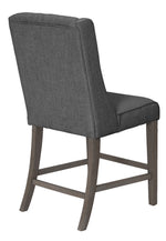 Gisselle 2 Gray Linen/Rustic Gray Wood Counter Height Chairs