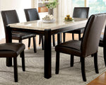 Gladstone Dark Walnut Wood/Marble Dining Table