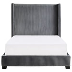 Glenbury Dark Gray Velvet Cal King Bed (Oversized)