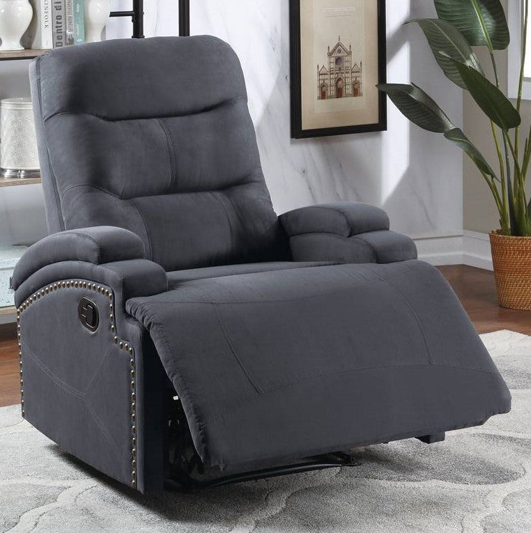 Glenna Ebony Microfiber Manual Recliner