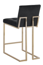 Gloria 2 Black Velvet/Gold Metal Counter Height Chairs