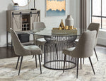 Granvia 2 Grey Woven Fabric/Gunmetal Metal Side Chairs