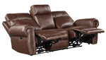 Granville Brown Polished Microfiber Power Recliner Sofa