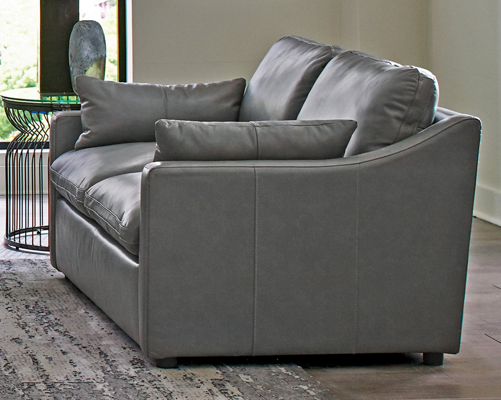 Grayson Grey Top Grain Leather Loveseat