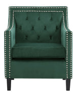 Grazioso Forest Green Velvet Fabric Accent Chair