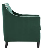 Grazioso Forest Green Velvet Fabric Accent Chair