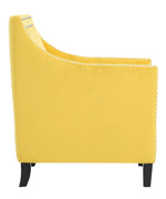 Grazioso Yellow Velvet Fabric Accent Chair