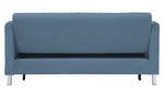 Greenway Blue Velvet Fabric Sofa with Pull-Out Bed