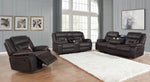 Greer 3-Pc Dark Brown Manual Recliner Sofa Set