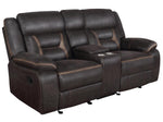 Greer Dark Brown Manual Glider Recliner Loveseat