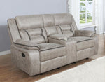 Greer Taupe Manual Glider Recliner Loveseat