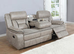 Greer Taupe Manual Recliner Sofa