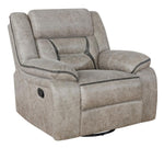 Greer Taupe Manual Swivel Rocker Recliner