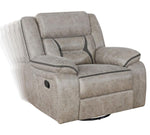 Greer Taupe Manual Swivel Rocker Recliner