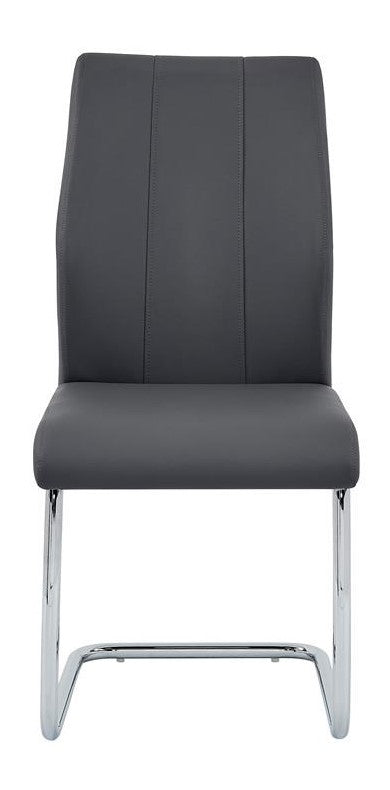 Gudmund 2 Grey Faux Leather/Metal Side Chairs