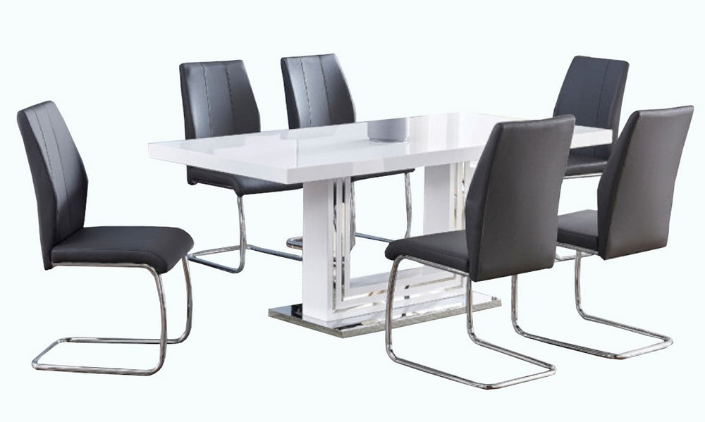 Gudmund 7-Pc White/Grey Dining Table Set