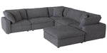 Guthrie Gray Micro-Suede Modular Sectional with Ottoman