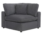 Guthrie Gray Micro-Suede Sectional Sofa with Ottoman