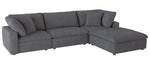 Guthrie Gray Micro-Suede Sofa with Ottoman