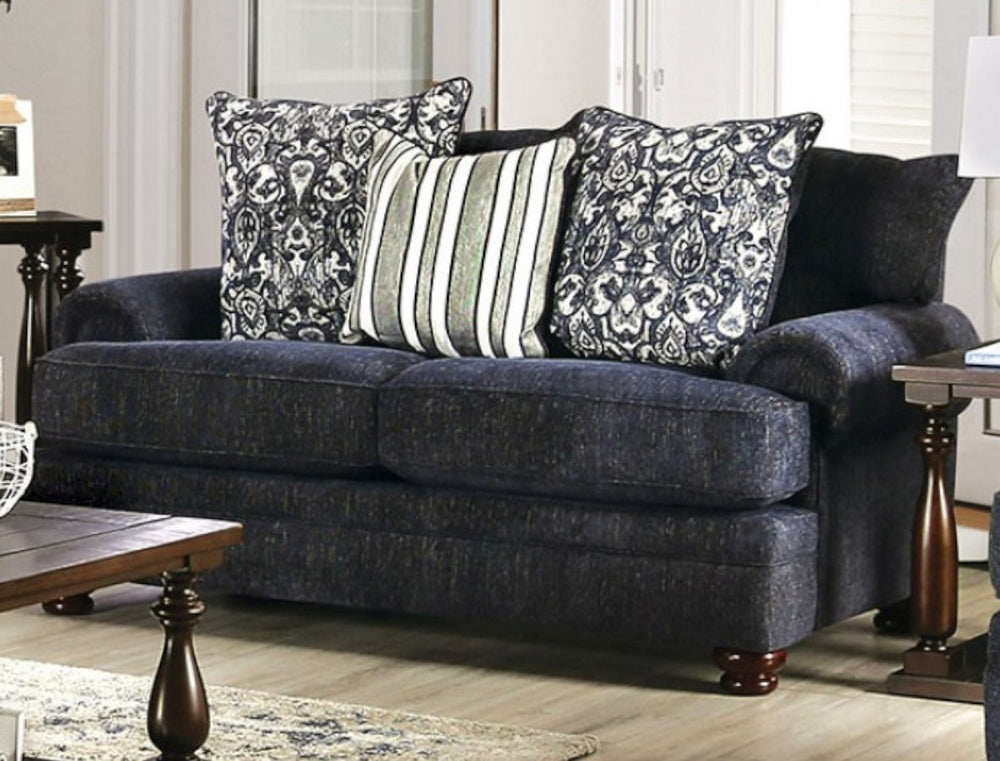 Hadleigh Navy Chenille Loveseat