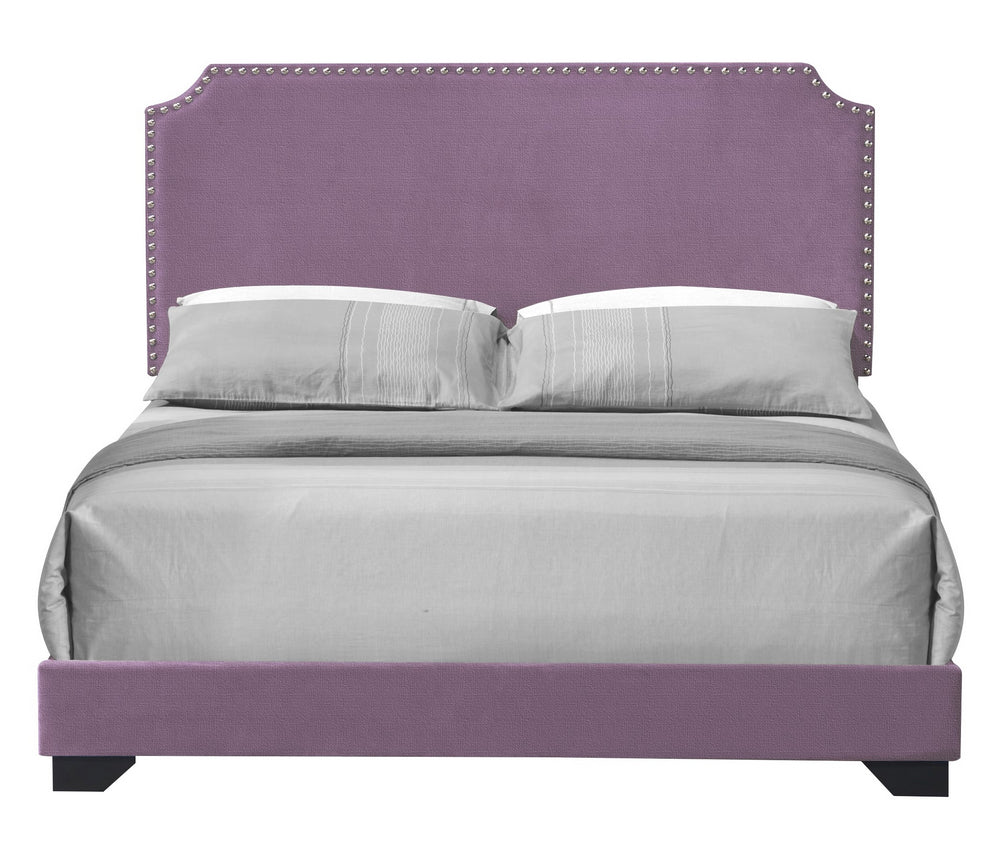 Haemon Light Purple Fabric Upholstered Queen Bed