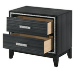 Haiden Black Wood 2-Drawer Nightstand