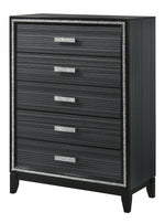 Haiden Black Wood 5-Drawer Chest