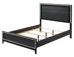 Haiden Black Wood King Bed with LED