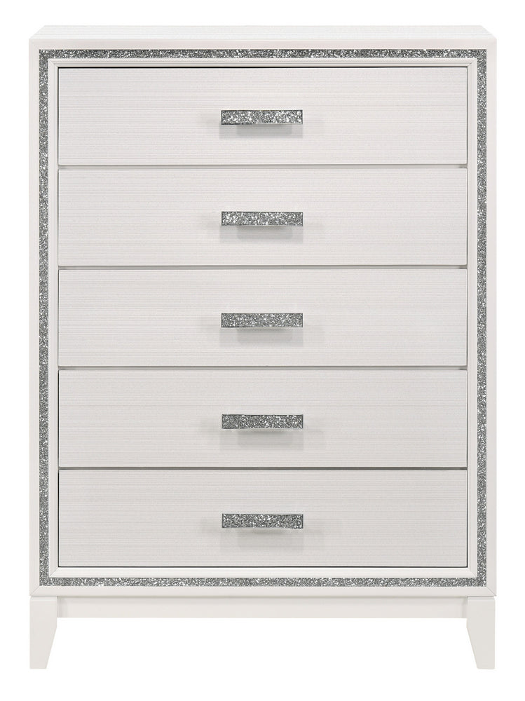 Haiden White Wood 5-Drawer Chest