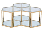 Hala Clear Glass/Gold Metal Coffee Table