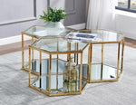 Hala Clear Glass/Gold Metal Coffee Table