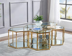 Hala Clear Glass/Gold Metal Coffee Table