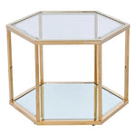 Hala Clear Glass/Gold Metal Coffee Table