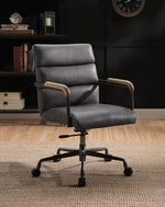 Halcyon Gray Top Grain Leather Office Chair