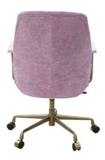 Hamilton Pink Top Grain Leather Swivel Office Chair