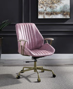 Hamilton Pink Top Grain Leather Swivel Office Chair