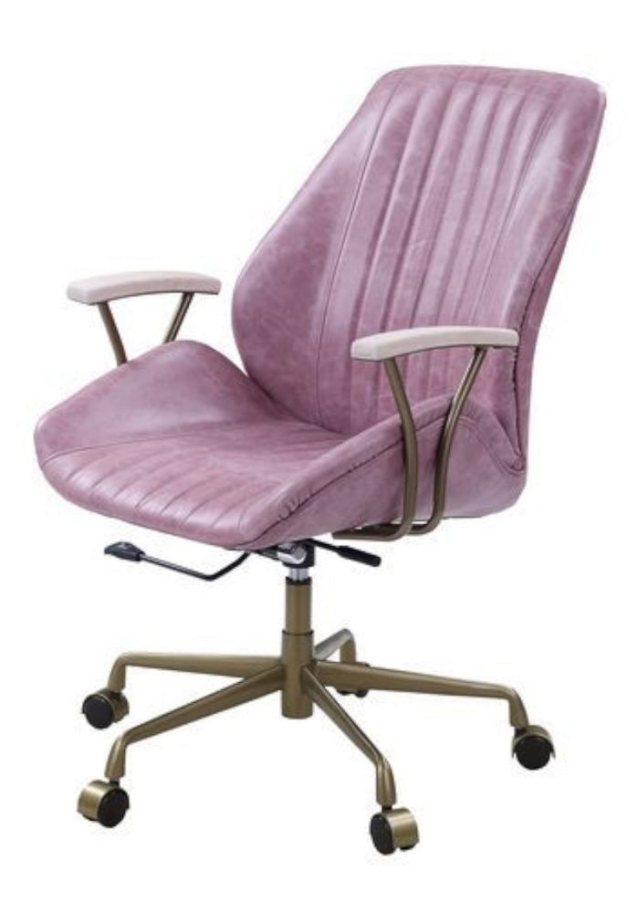 Hamilton Pink Top Grain Leather Swivel Office Chair