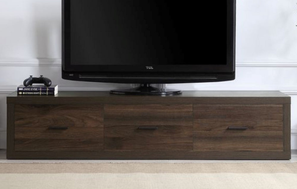 Harel Walnut Wood 3-Drawer TV Stand