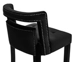 Hart Glam Black Velvet Counter Height Stool