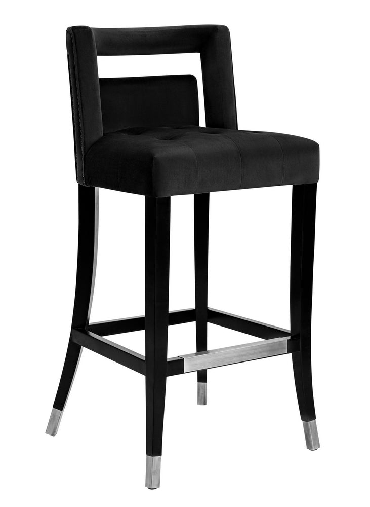 Hart Glam Black Velvet Counter Height Stool