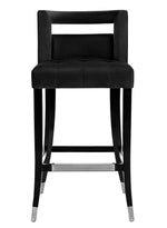 Hart Glam Black Velvet Counter Height Stool