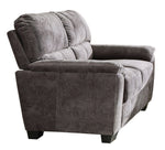 Hartsook 2-Pc Charcoal Grey Velvet Sofa Set