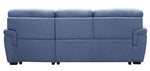 Haruko 2-Pc Blue Fabric Reversible Sectional Sofa with Sleeper