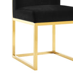 Haute Contemporary Black Velvet Side Chair